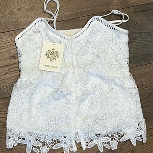 White lace tank top